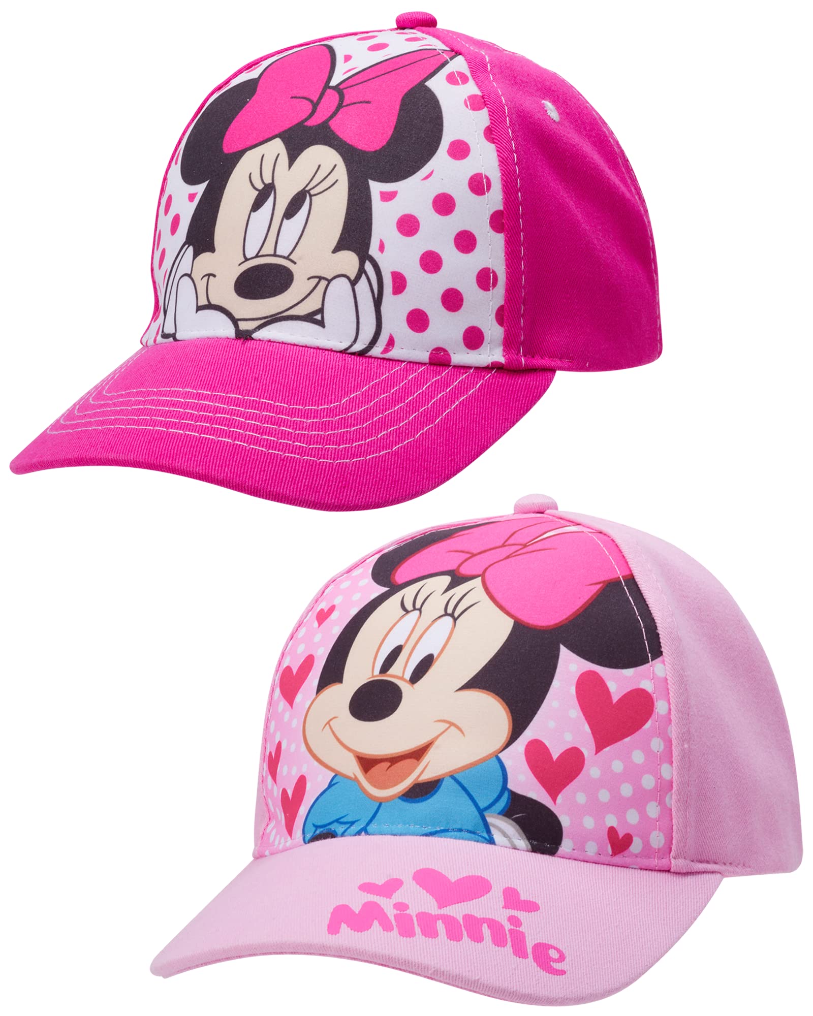 Gorra De Béisbol Disney Para Niñas Pequeñas, Paquete De 2 Unidades, Minnie Mouse 2-4T