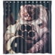 thumbnail image 1 of Cortina de ducha con diseño de animales de dibujos animados, hermoso gato, astronauta, juego de cortina de baño con ganchos, tamaño 66 x 72 pulgadas, 1 of 3