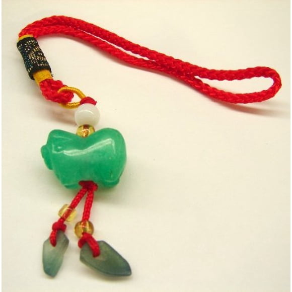 Cerdo chino de jade blanco importado de Lucky Charms Feng Shui