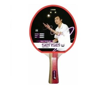 Paleta De Ping Pong Sensei 2 Star Negra Y Roja