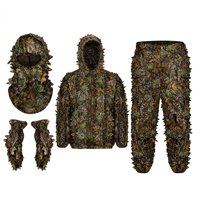 Magideal - Traje Ghillie Para Hombre 3D Leafy Hood Jacket Ligero Mascarilla Facial Conjunto De Guantes Traje De Camuflaje Para Fotografía De Juegos Traje De Jung , Xl Xxl Xlxxl