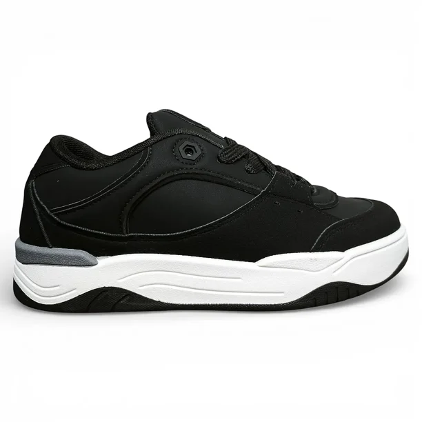 Zapatilla Mujer Negra Blanca Plataforma Urbana New Walk