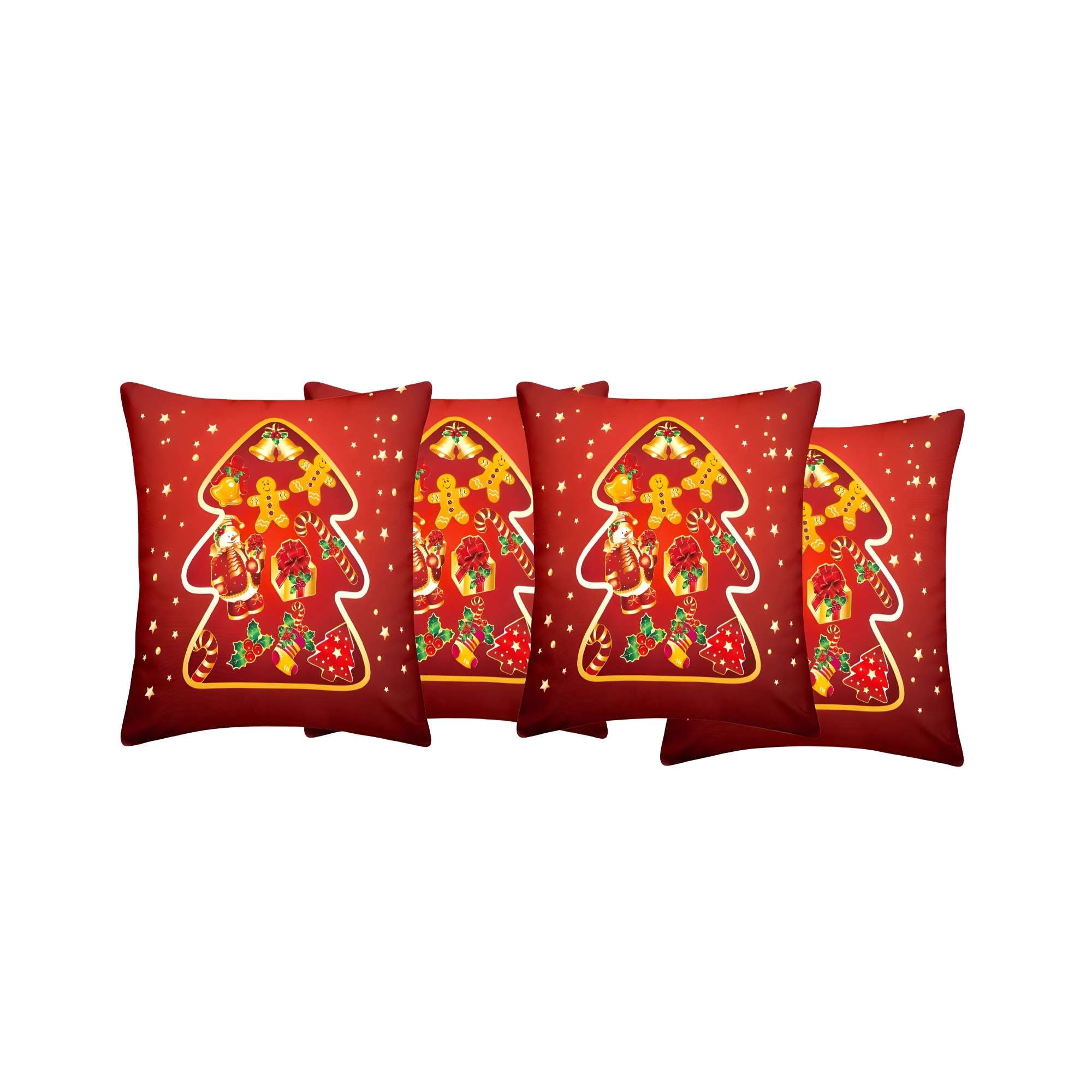 Genérico - Fundas Navidad Set De 4 Fundas Para Cojines De 45x45 Cm