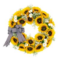 Bothyi - Corona De Flores De Seda Hecha A Mano Redonda De 18 Pulgadas Para Decoración De Paredes Interiores/Exteriores