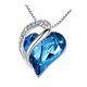 thumbnail image 3 of Collar Con Colgante De Corazón De Amor, Collar De Diamantes De Imitación Para Regalos De Navidad De Boda, Azul, 3 of 3