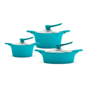 Genérico - Juego Olla Bateria Cocina 6 Piezas Aluminio Fundido Calipso