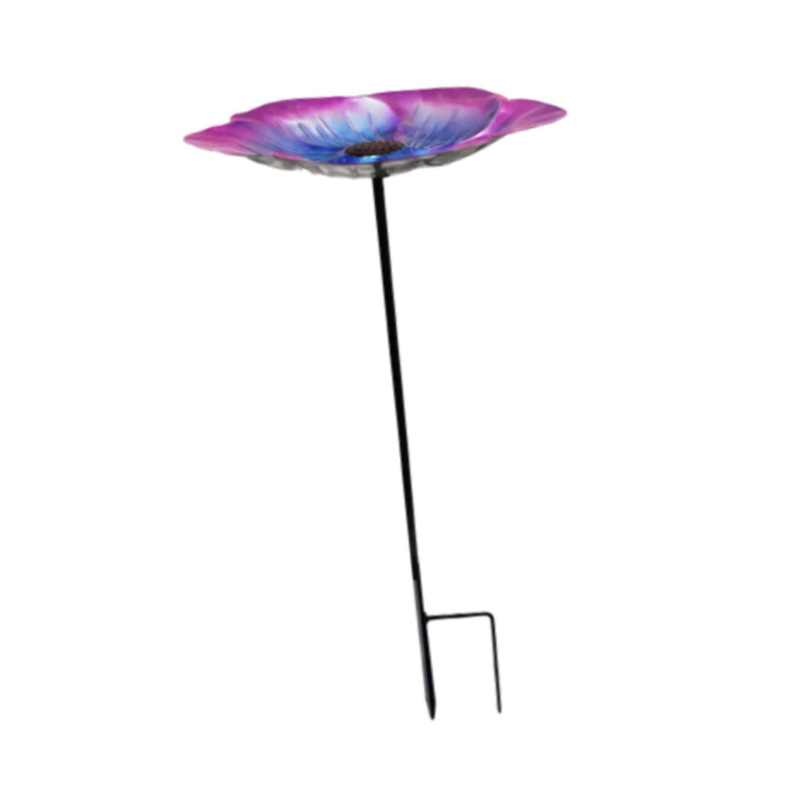 Magideal - Alimentador De Aves Baño De Aves Tazón Amplio Decoración De Jardín Decoración De Jardín Ornament Base De Bifurcación Para Jardín Al Aire Libre Afuera Púrpura