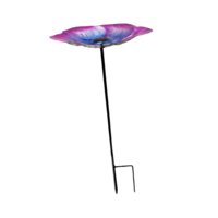 Magideal - Alimentador De Aves Baño De Aves Tazón Amplio Decoración De Jardín Decoración De Jardín Ornament Base De Bifurcación Para Jardín Al Aire Libre Afuera Púrpura