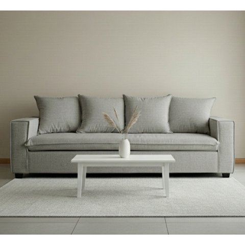 Luzyhogar - Sofá Madrid 200Cm - Lino Gris