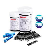 Topmedic - Yuwell | Kit 100 Cintas Tiras Reactivas + 100 Lancetas Glucometro Yuwell 582