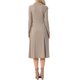 thumbnail image 3 of INSPIRE CHIC Vestido Midi de Punto Acanalado para Mujeres Cuello Alto Manga Larga Vestidos Línea A XS Marrón Claro, 3 of 6