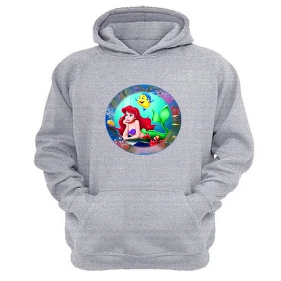 Polerón Canguro Sirena Marina Gris Claro Talla S Unisex