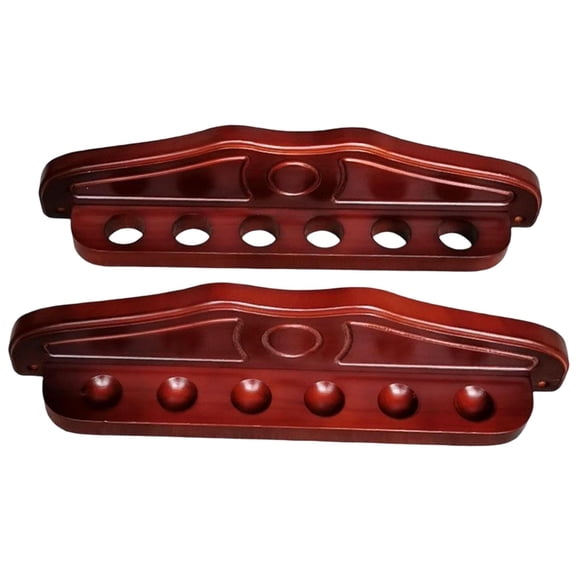 6 Cue Rack Table Sticks Estante de pared de madera maciza Rod Organizer Stand Cue Clips 1 Set Cue Rack Holder, para clubes Billar Pool Bars Deportes