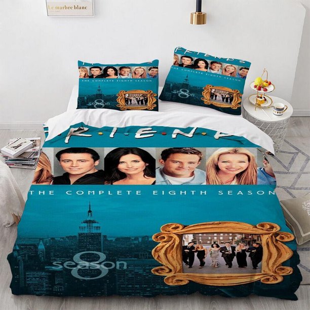 TV Show Central Perk Friends Logo White Quilt Duvet Cover Set Bedclothes