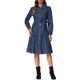 thumbnail image 2 of INSPIRE CHIC Vestido de Mezclilla para Mujeres Regreso a Clases Manga Larga Abotonado Línea A con Cinturón Clásico Vestidos de Jean S Azul Oscuro, 2 of 6