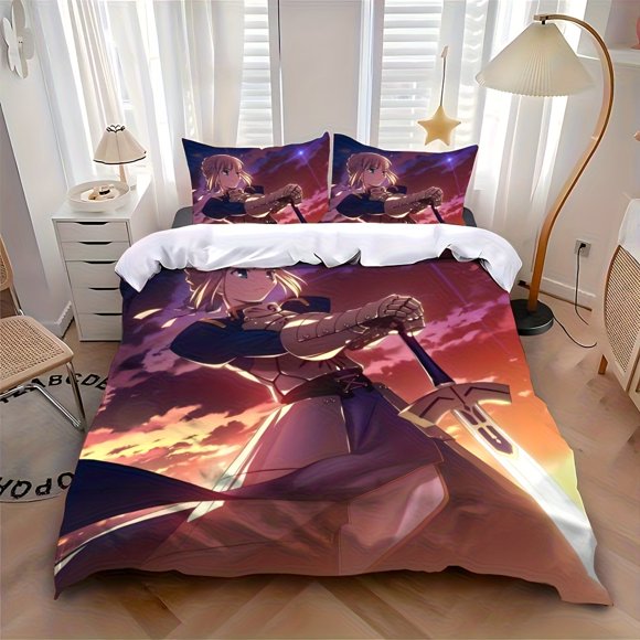 Anime F-Fates S-Sabers Stylish Printed bedding Ideal for Year-Round Use Available in Single