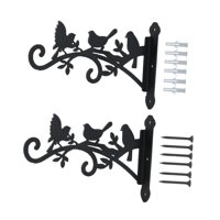 Magideal - 2 Piezas De Soporte De Montaje En Pared Para Colgar Plantas De Exterior, Soporte Resistente Para Plantas, Soporte Decorativo Para Pared Con Diseño De Pájaros, Resistente A La 195 Cm X 304 Cm