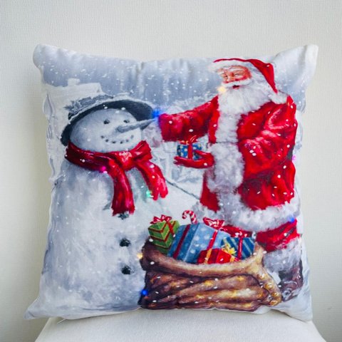 Todo Hogar Santiago De Chile - Pack De 2 Fundas De Cojines Navideños Con Luces Led - 12