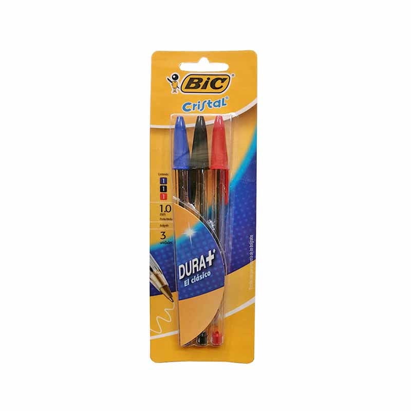 Bolígrafos Punta Media 1.0 Mm Multicolores / 3 Unidades Bic