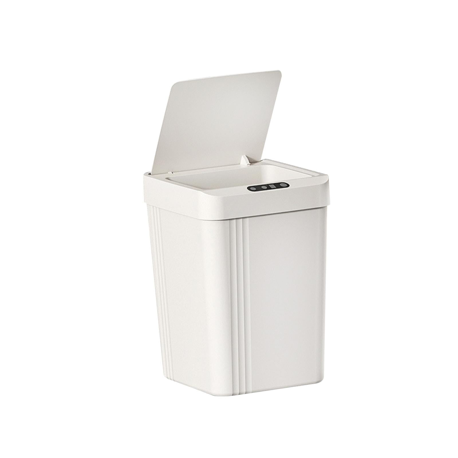 Magideal - De Movimiento Cubo De Basura Cubo De Basura Inteligente Inodoro Con Tapa Cubo De Basura De Inducción Impermeable Cesto De Basura Para Cocina , Blanco