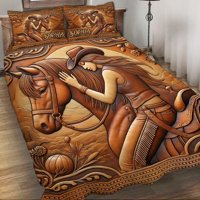 Milsleep - A Girl And Her Horse - Juego De Edredón Personalizado De Caballos