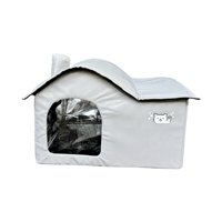 Magideal - Refugio Para Gatos Callejeros Caseta Impermeable De Tela Oxford Cama Cálida Para Mascotas Con Cortina Térmica Fácil De Guardar Adecuada Para Sala Jard Sg