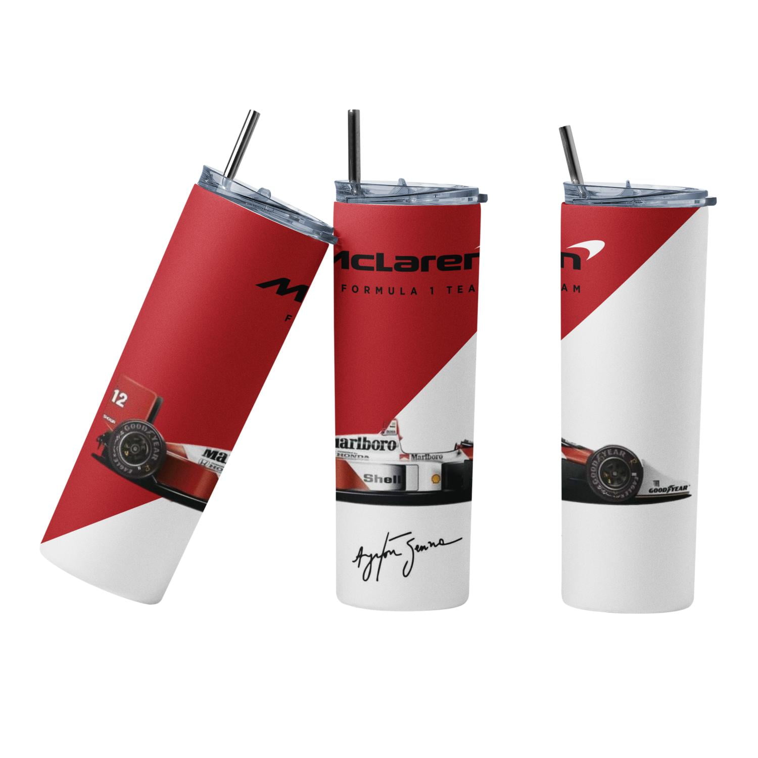 Sm - Termo Botella Termica F1 Senna Mclaren Mug Blanco 10