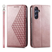 Funda Flip Foxdock Para Samsung Galaxy M54 , Estilo Billetera Con Diseño Rombo, Correa De Mano Y Soporte, Uso Diario