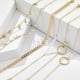 thumbnail image 2 of 6-Piece Stackable Chain Bracelet Set: Adjustable, Hollow Out Geometry & Tassel Design - Perfect Gift!, 2 of 4