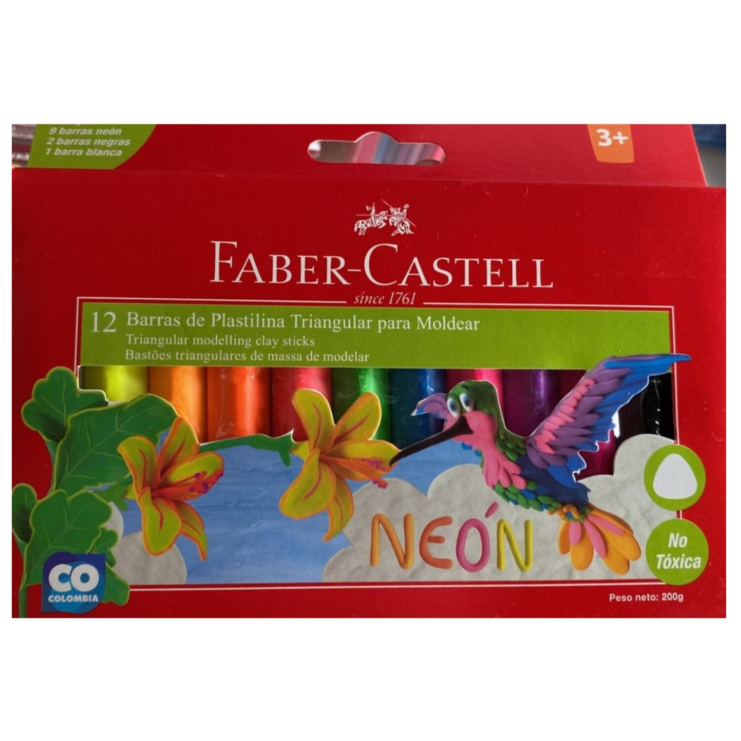 Faber Castell - Plastilina Jumbo Neón X 12 Colores Faber - Castell
