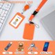 thumbnail image 2 of Porta credencial happyhbt naranja con cordón y carrete retráctil – pack de 2, 2 of 6