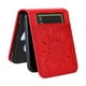 thumbnail image 4 of Funda tipo cartera FOXDOCK para Samsung Galaxy Z Flip 4 , diseño girasol en relieve, cuero PU, cierre magnético, soporte y tarjetero, 4 of 5