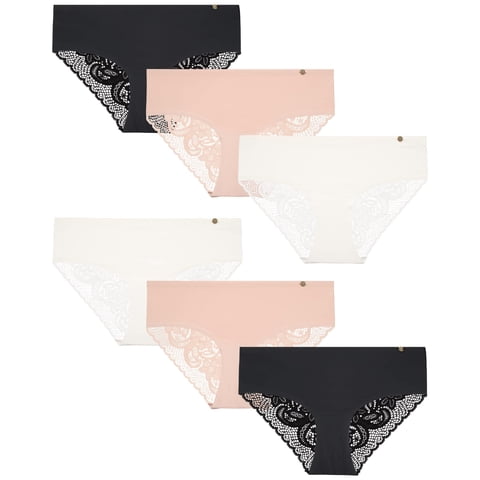 Calzones Hipster De Encaje De Microfibra Lucky Brand Paquete De 6