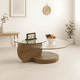 thumbnail image 3 of Mesa De Centro De Vidrio Doble Glassy Base Natural, 3 of 3