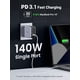 thumbnail image 2 of Cargador UGREEN USB C Nexode PD3.1 PPS para MacBook Pro de 3 puertos, 140 W, 2 of 8