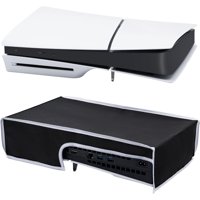 Funda Antipolvo Aaronmei Ps5 Slim Horizontal Negro Con Línea Blanca