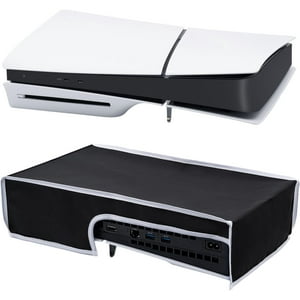 Funda Antipolvo Aaronmei Ps5 Slim Horizontal Negro Con Línea Blanca