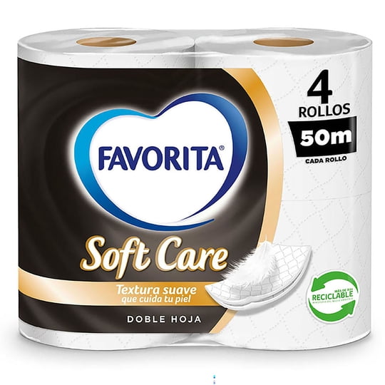 Papel Higiénico Soft Care Doble Hoja 50 M 4 Un Favorita