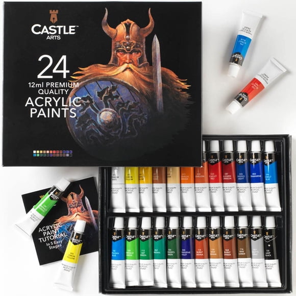 Juego de pinturas acrílicas Castle Art Supplies 24 piezas de 12 ml