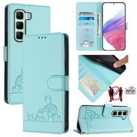 Funda Tipo Cartera Foxdock Para Infinix Hot 50 4G Con Soporte, Ranuras, Rfid, Diseño De Gato