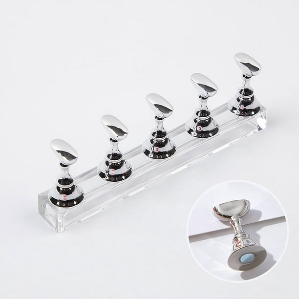 New Nail Wearing Nail Nail Practice Base Pinky Thumb Narrow Nail Holder Finger Holder Metal Strong Magnetic Nail Piece Holder Display