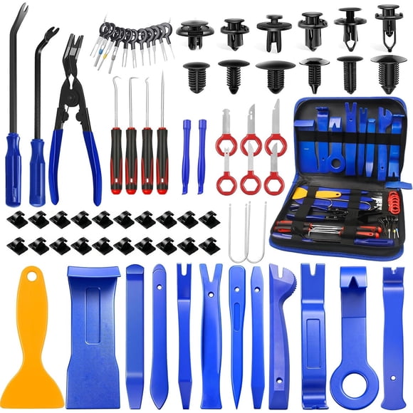 Poraxy Trim Removal Tool, 120 Pcs Car Panel Door Audio Removal Tool Kit