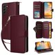 thumbnail image 1 of Funda Cartera con Cremallera y Correa para Samsung Galaxy S22 Plus 5G Soporte y Tarjetero Rojo, 1 of 6