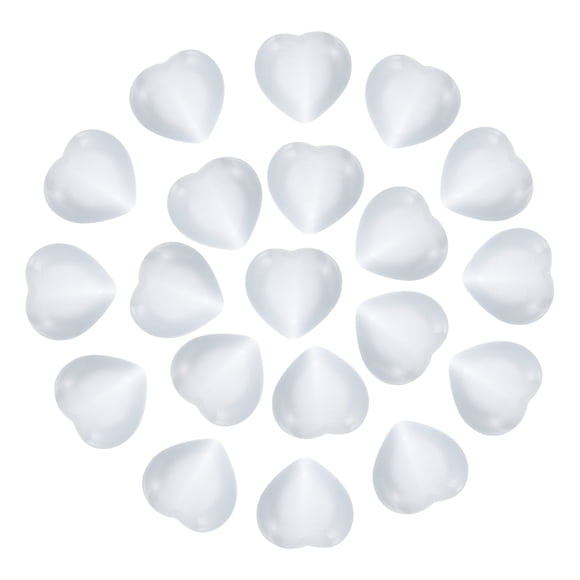 Uxcell 20 piezas de piedra de cristal natural en forma de corazón, 0.6 pulgadas de grosor 5/16" mini piedra de amor pulida, cristal de gema, piedra de bolsillo grabada para meditación