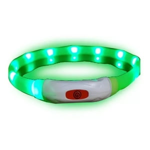Max - Collar Led Para Perro Recargable 70 Cms Verde