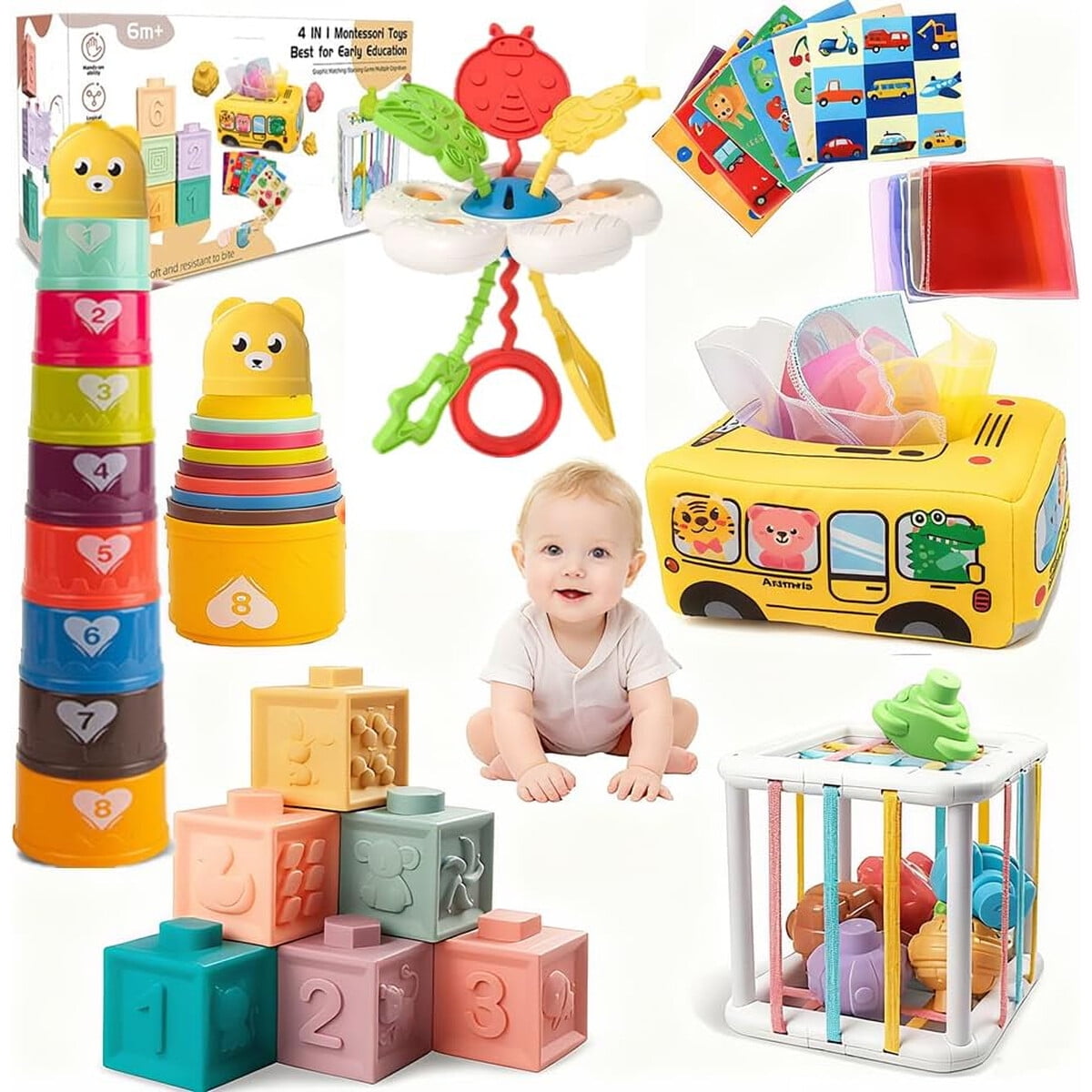 Juguetes Montessori Etyat Set Beba 612m Silicona Sensorial