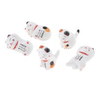 Bothyi - Adorable Estilo Japonés Lukcy Cat Tenedor Cuchara Resto Figuras De Animales Para Decoración Pose 3