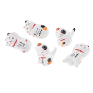 Bothyi - Adorable Estilo Japonés Lukcy Cat Tenedor Cuchara Resto Figuras De Animales Para Decoración Pose 3