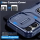 thumbnail image 2 of Funda Armada para iPhone 16 con Tapa Deslizante y Soporte Magnético Giratorio Azul, 2 of 5