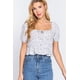 thumbnail image 1 of Top Corto Tejido con Estampado Fruncido Blanco Roto ' L, 1 of 5